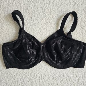 Wacoal Awareness Bra 36DDD Underwire Black Unlined 85567 Full Coverage